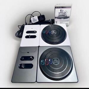 DJ Hero 2 Party Bundle 2 Turntables 2 Dongles Mic & Game Sony PlayStation 3 PS3